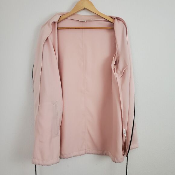 Chicos Zenergy Jacket Large Pink Satin Crepe Relaxed Sporty Athleisure Casual - Picture 9 of 11